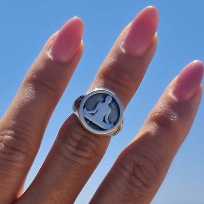 Meditation  Namaste Ring - Sterling Silver, Handmade with 9 Grams - Yoga jewelry  meditation vibe