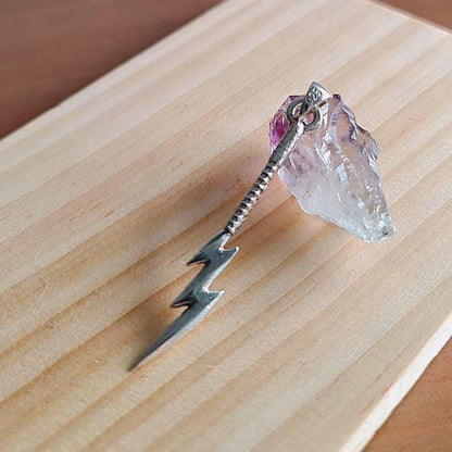 Sterling Silver Lightning Bolt Pendant: Mythical Thunder Flash Necklace