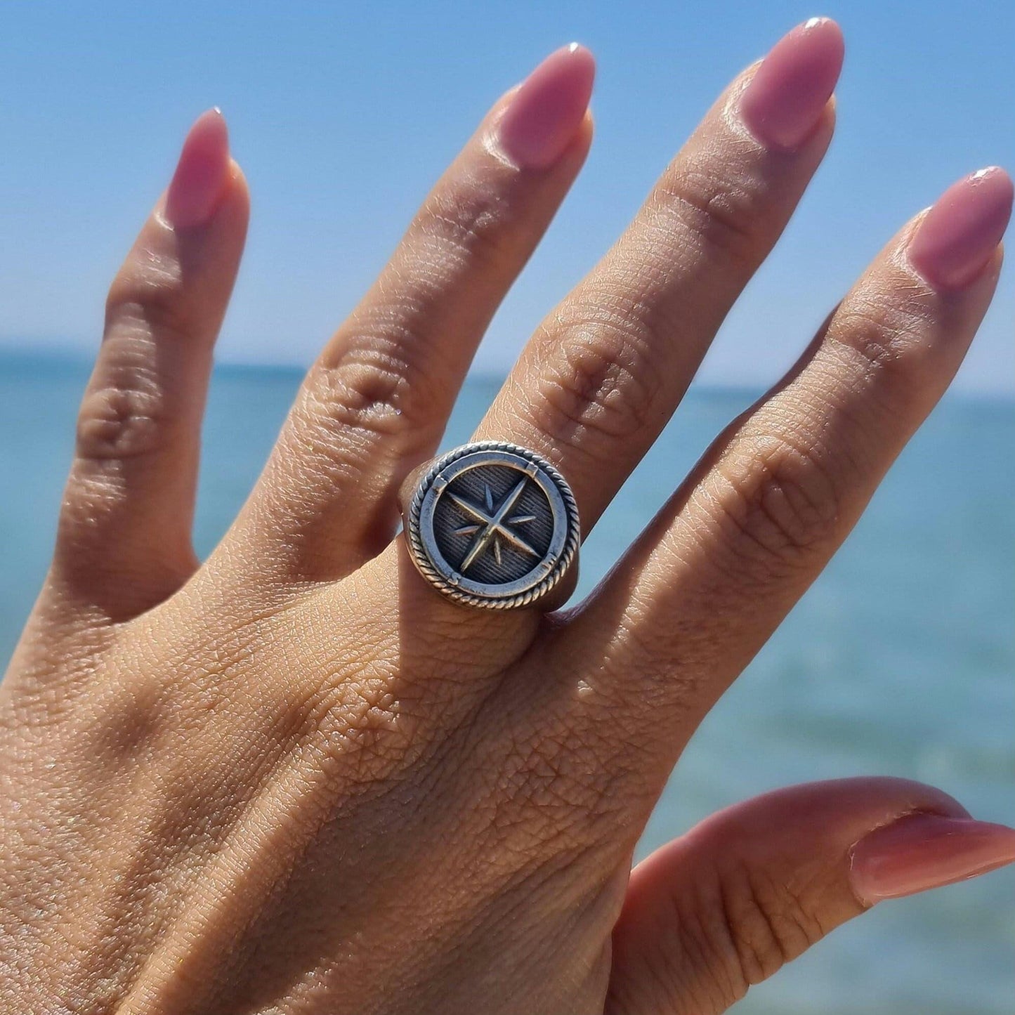Ultimate Compass Signet Ring - Uniquely Designed Sterling Silver