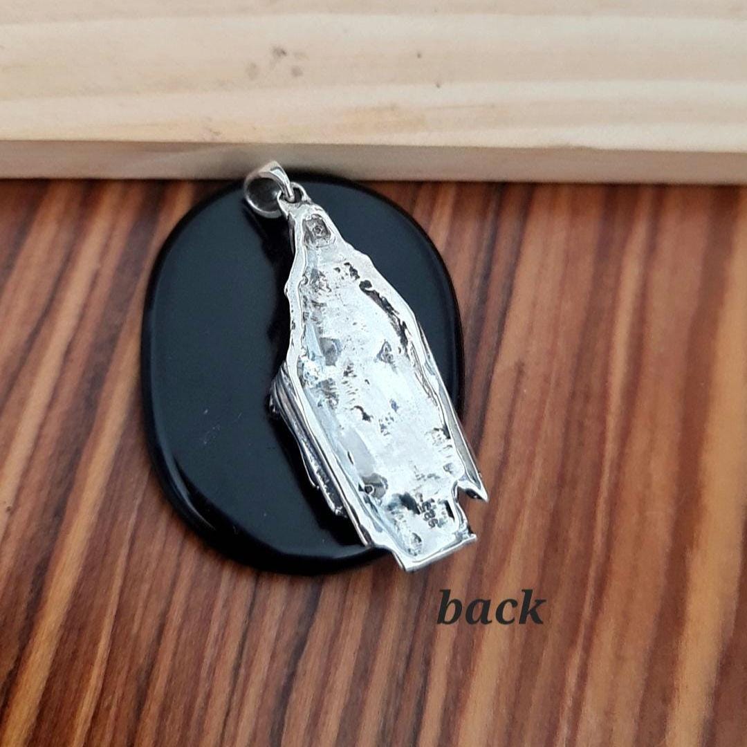 Sterling Silver Virgin Mary Necklace: Religious Protection Pendant