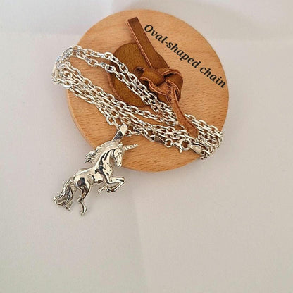 Handmade Sterling Silver Unicorn Necklace: Fantasy Mythology Charm