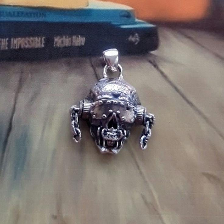 Handmade Sterling Silver Megadeth Vic Rattlehead Pendant: Heavy Metal Skull