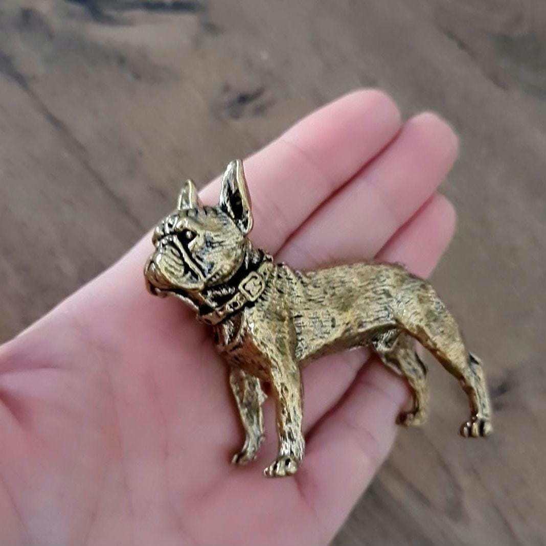 solid brass French Bulldog  figurine -Sculpture-Highly Detailed-Realistic - Deco style " 140 grams" - Decorative