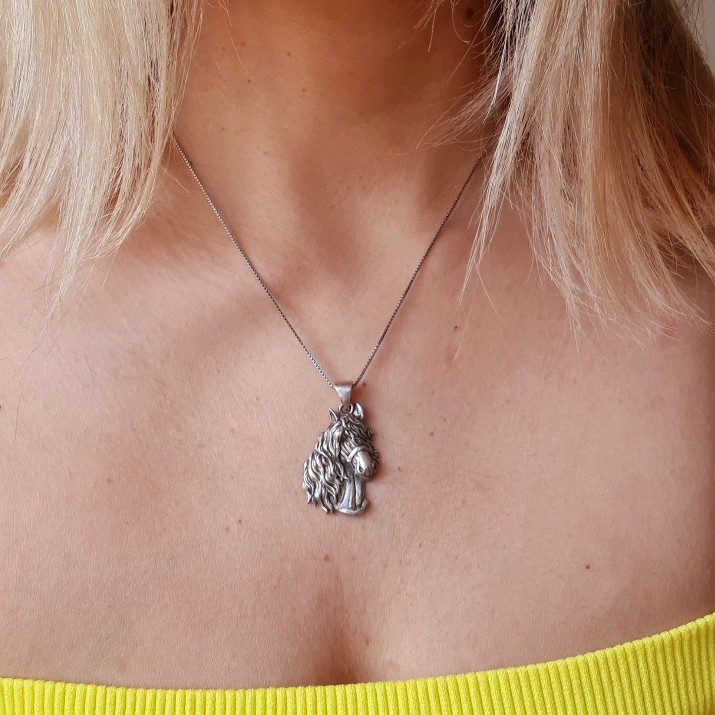 Handmade Gothic Sterling Silver Horse Pendant: Animal Lover Gift