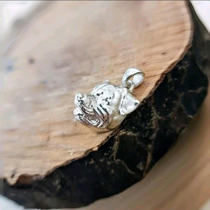 Rottweiler head  Solid  & Sturdy  pendant- Sculpture- Realistic Dog Model  -  925 Sterling Silver