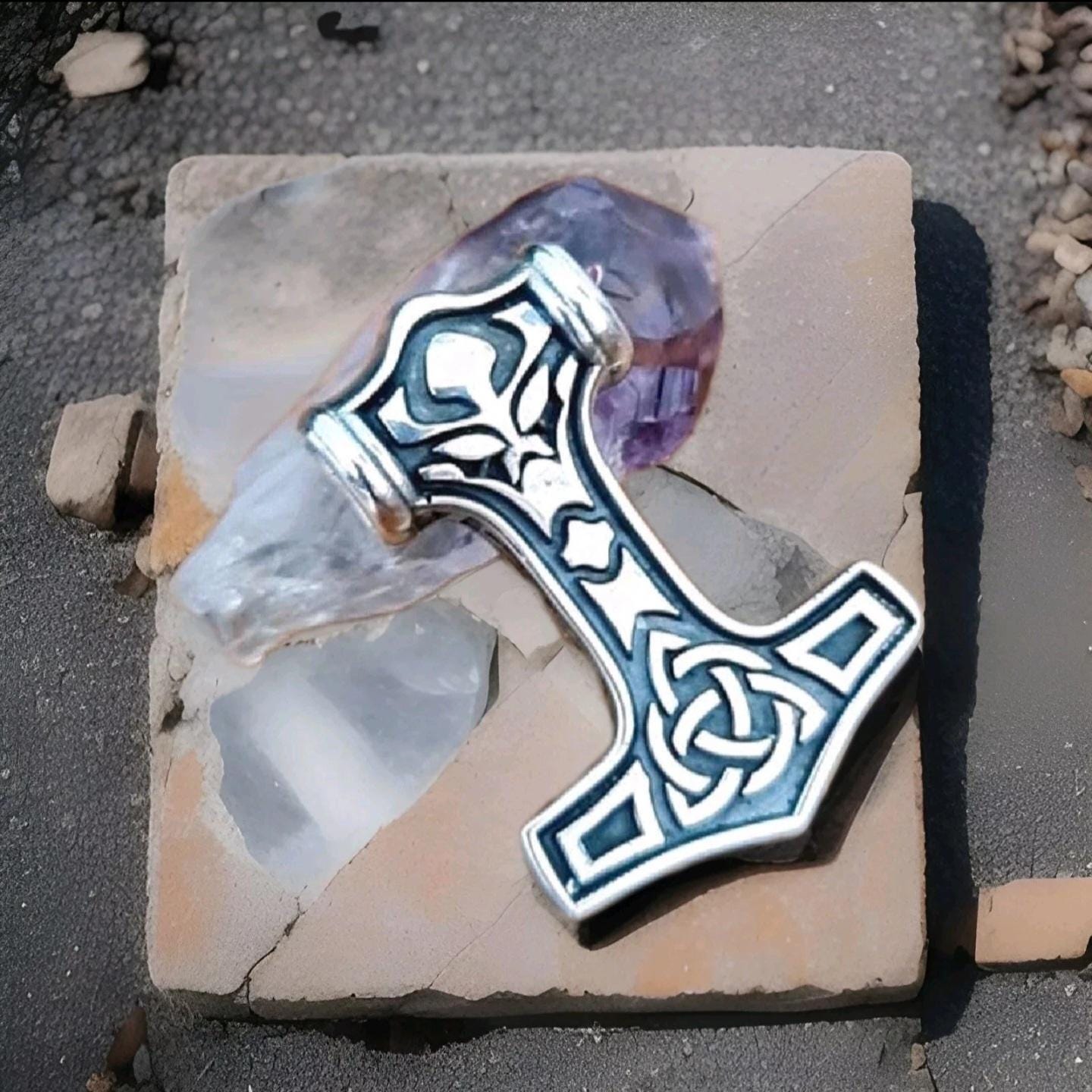 Sterling Silver Thor's Hammer Necklace: Handmade Mjolnir Pendant