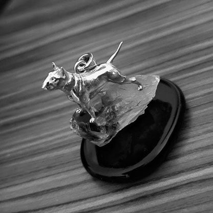 English bull Terrier figurine Pendant  anatomically accurate - Gift for bully Lovers-Solid Sterling Silver