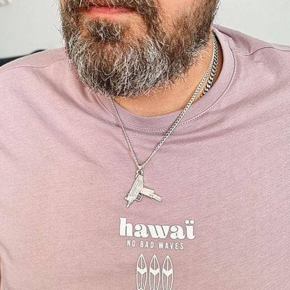 Uzi gun pendant, 925 sterling Silver weapon style, Army jewelry,  handmade steampunk