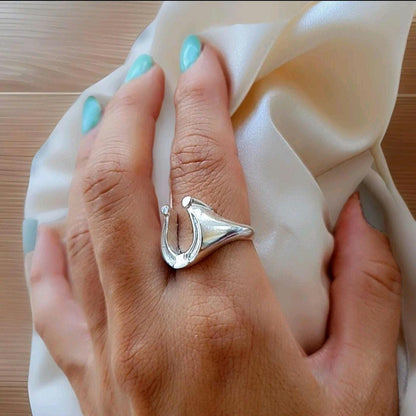 Sterling Silver Horseshoe Signet Ring - Lucky Charm