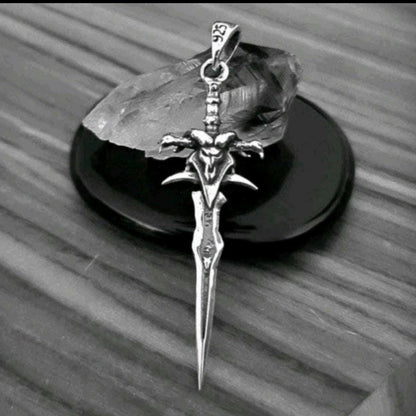 Frostmourne Sword Pendant , Wow, World of Warcraft  , Lich King,  Handmade 925 Sterling Silver