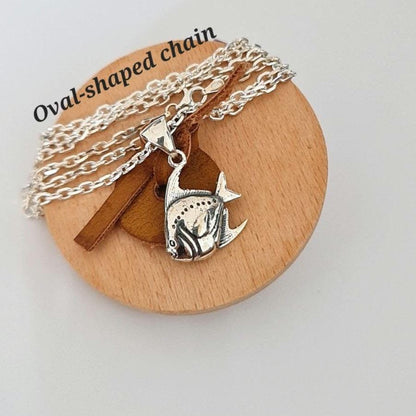 Exotic Fish Pendant - Handmade 925 Sterling Silver Sea Animal Necklace - Minimalist