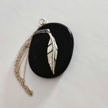 Delicate Feather Necklace  925 Sterling Silver – 45cm Chain – Minimalist Boho
