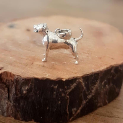 Silver American Staffordshire Terrier Dog figurine Pendant with Unique Design-solid & sturdy S