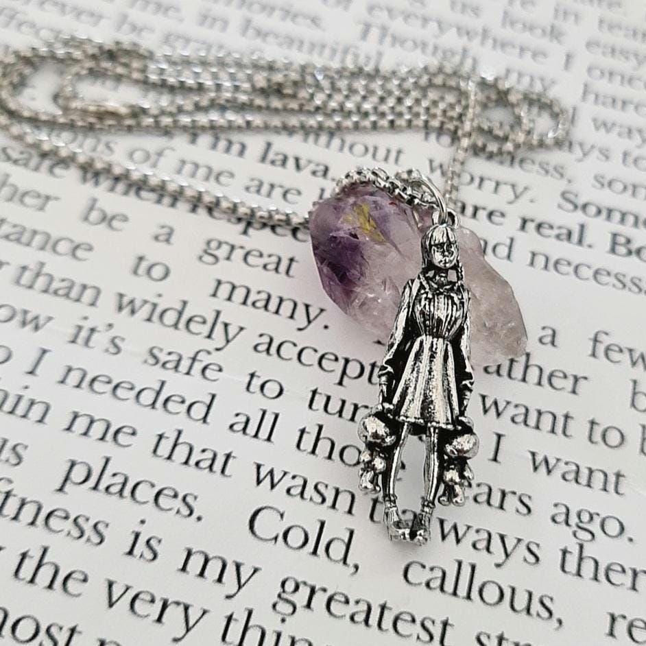 Anime Girl Pewter Necklace: Retro Rock Hip Hop Jewelry