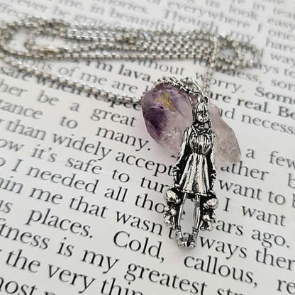 Anime Girl Pewter Necklace: Retro Rock Hip Hop Jewelry