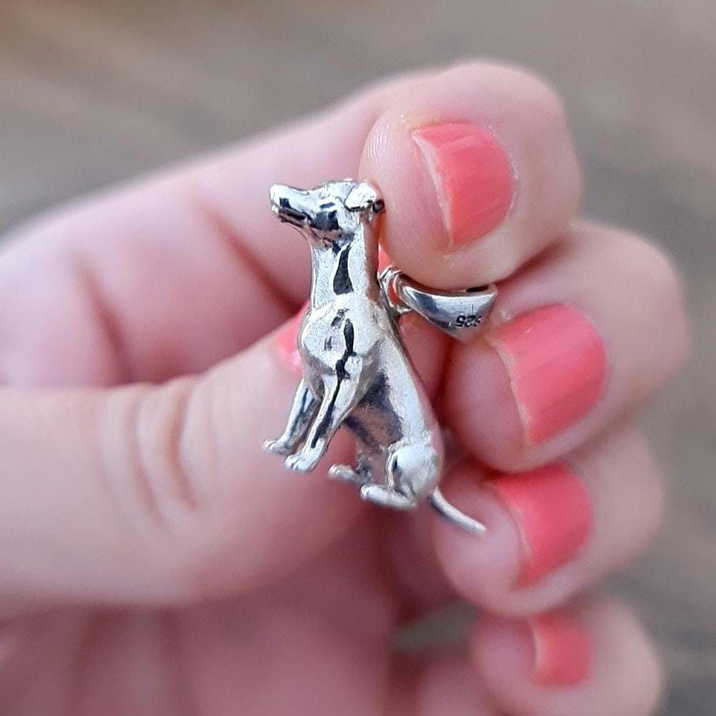 Handmade Sterling Silver Jack Russell Dog Pendant: Minimalist 925 Silver