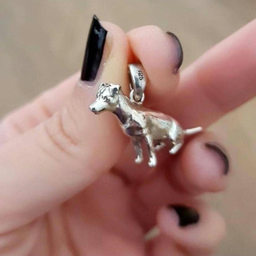 Handmade Sterling Silver Jack Russell Dog Pendant: Minimalist 925 Silver