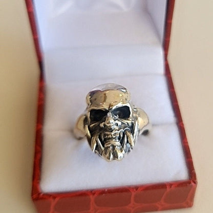 Samurai Japanese  Skull Ring   Sterling Silver Art, Ancient & Modern Japanese Style
