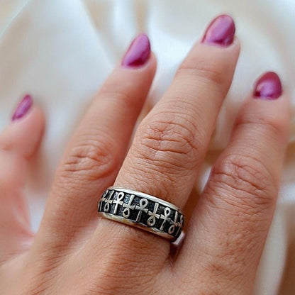 Handmade Sterling Silver Ankh Ring: Egyptian Key of Life Symbol