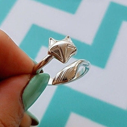 Handmade Sterling Silver Fox Ring: Animal Jewelry Gift
