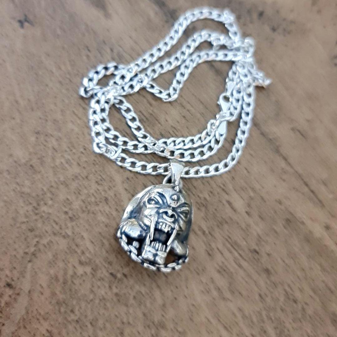Motorhead Snaggletooth War Pig Pendant-  Sterling Silver-Heavy Duty Design for the Ultimate Rockstar