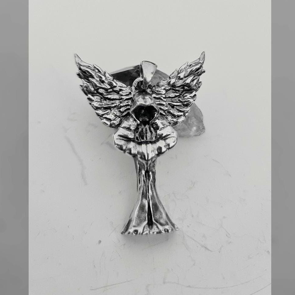Fallen Angel Sterling Silver Pendant: Handmade Lucifer Necklace Charm