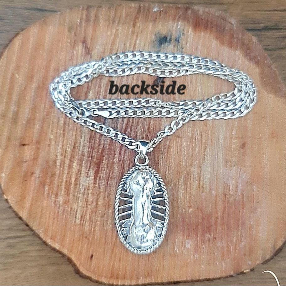 Santa Muerte Pendant  - Distinctly  Angel of Death's Mystique   "amuleto de plata"