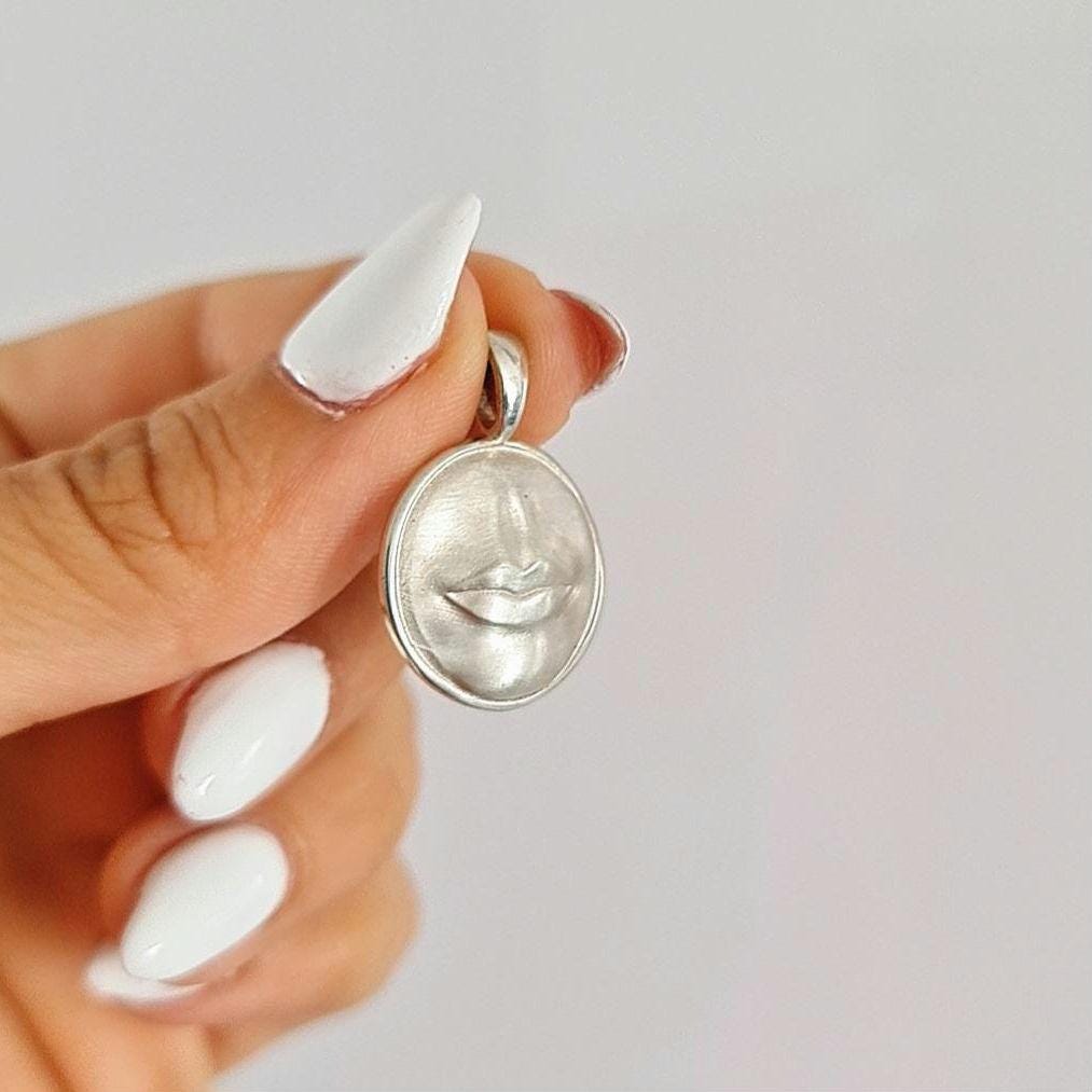 Lips Pendant –Handmade Kiss Necklace – Minimalist Lip Charm – Love Token – sleek & modern design