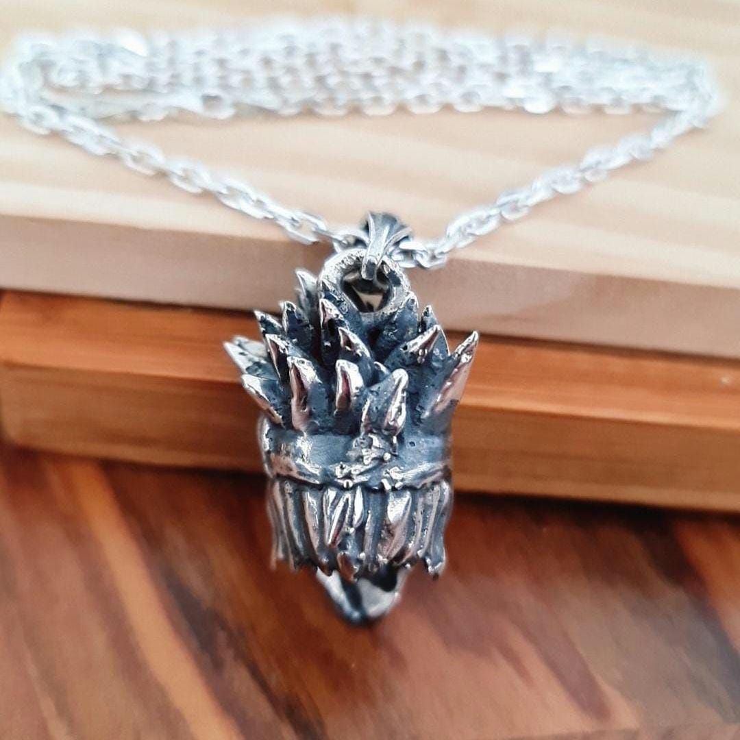 Japanese Masked Ninja Skull Pendant: 925 Sterling Silver Gothic Necklace