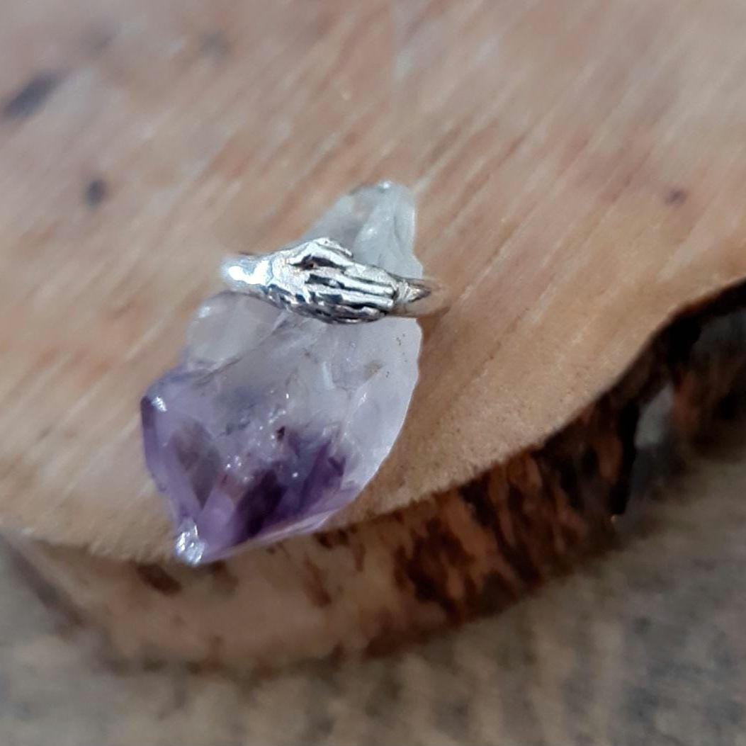 Sterling Silver Holding Hands Ring: Romantic Love Symbol