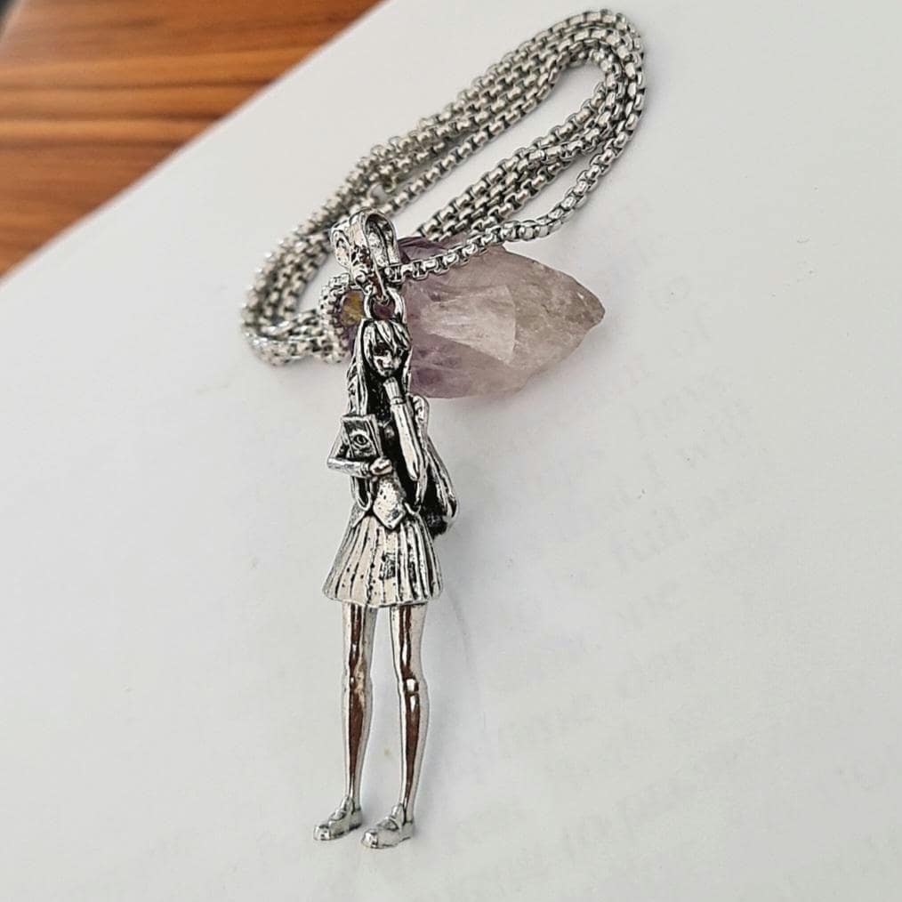 Oversized  school girl Necklace ,Cosplay anime girl ,Cartoon style,  statement 8 cm 5 in