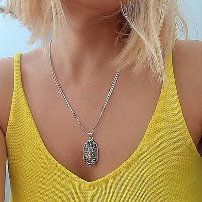 Santa Muerte Pendant  - Distinctly  Angel of Death's Mystique   "amuleto de plata"