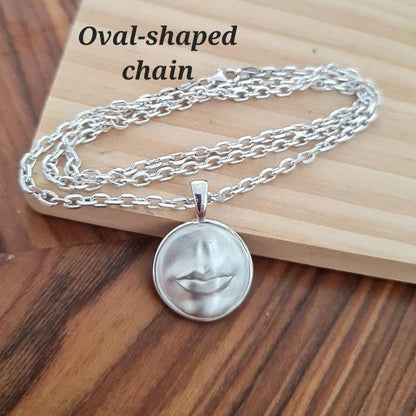 Lips Pendant –Handmade Kiss Necklace – Minimalist Lip Charm – Love Token – sleek & modern design