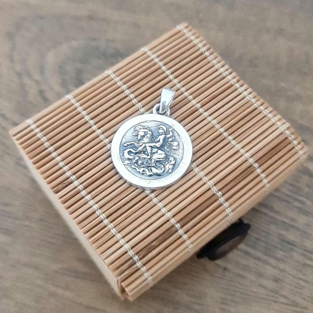Glorious Saint George Jewelry Piece- Exquisite Design- Sterling Silver Pendant -Handmade