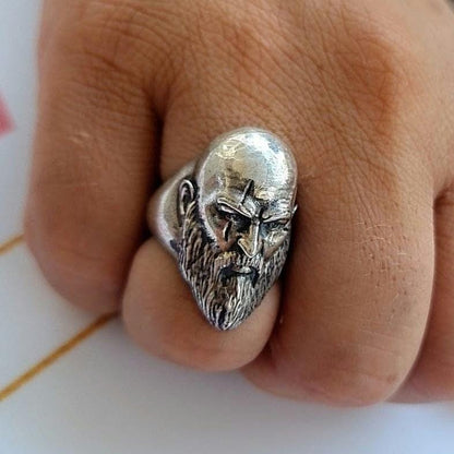 Handmade Kratos Ring: 925 Sterling Silver God of War, Gothic Gamer Jewelry