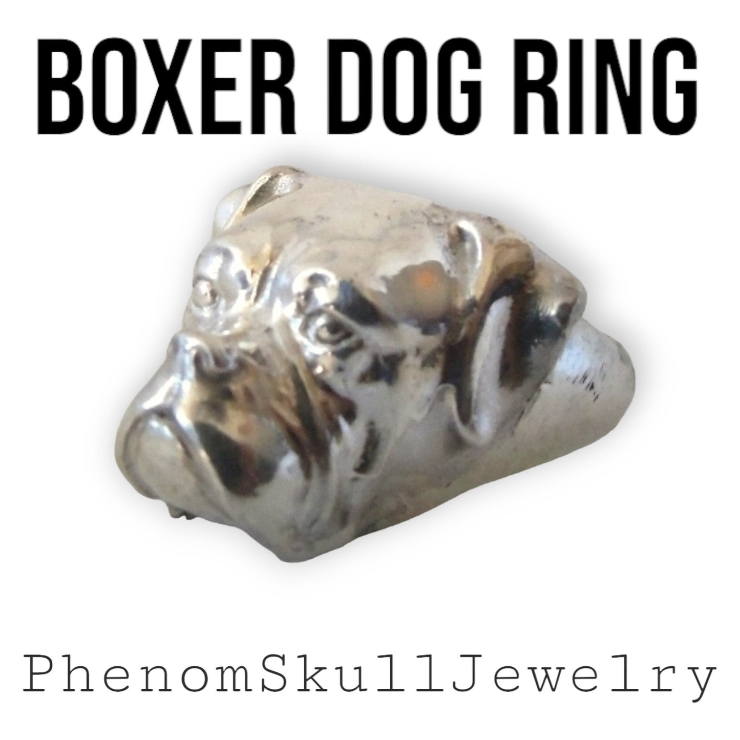 Handmade 925 Silver Boxer Dog Ring: Animal Lover Gift
