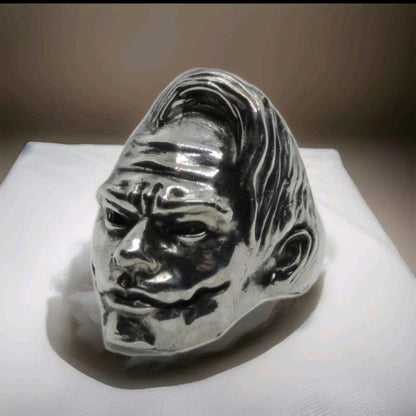 Handmade Sterling Silver Joker Ring: Intricate Statement Jewelry Gift
