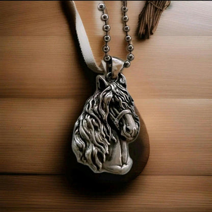 Handmade Gothic Sterling Silver Horse Pendant: Animal Lover Gift