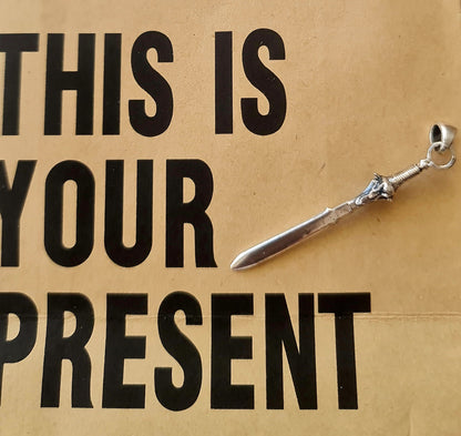 Handmade Sterling Silver Anduin Lothar Sword Pendant - Warcraft Jewelry