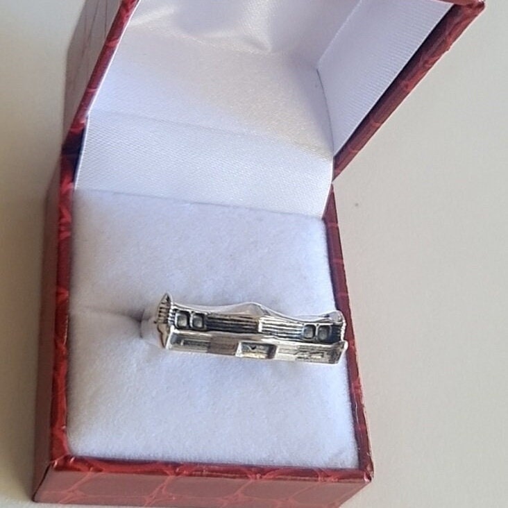 Handmade Silver 1967 Classic Car Ring: Bold Automotive Jewelry