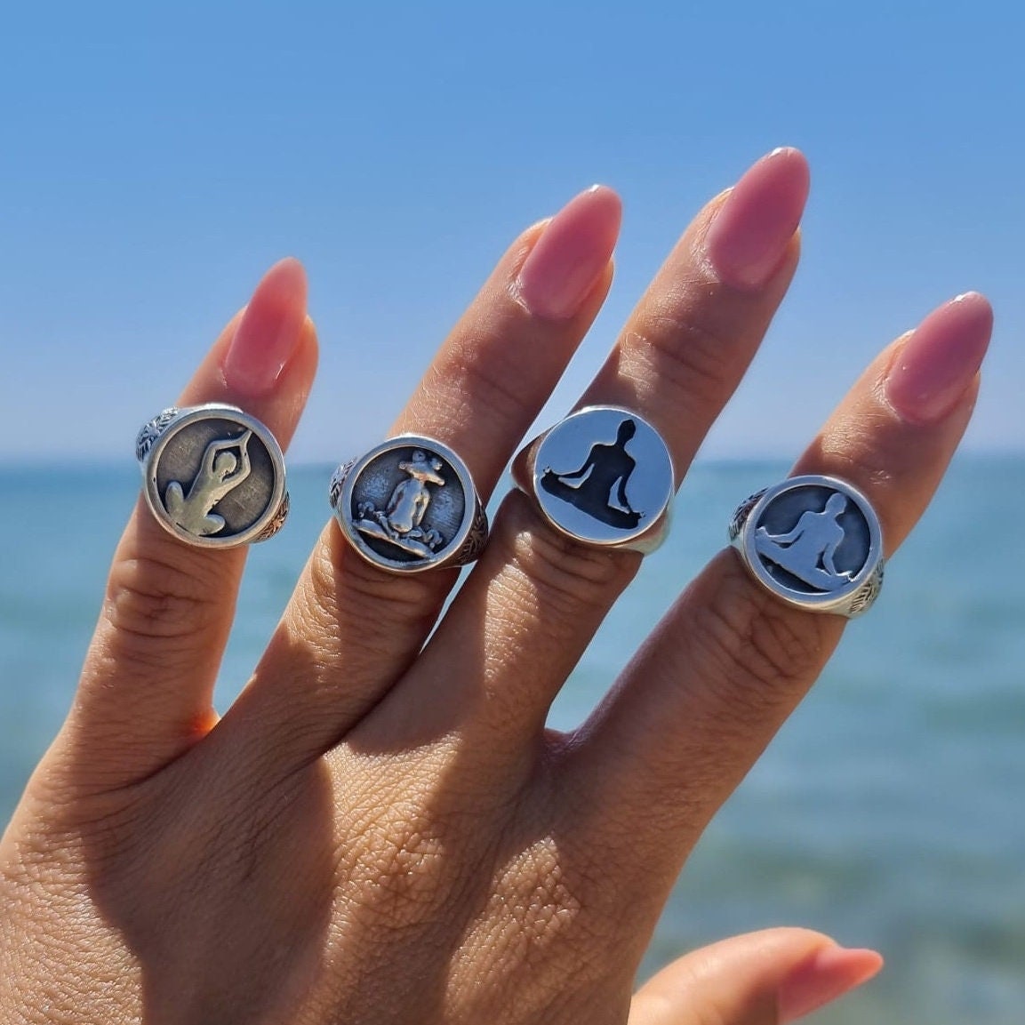 Handmade 925 Silver Yoga Frog Ring: Meditation Jewelry