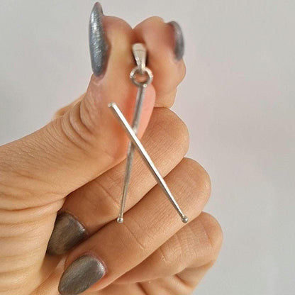 Handmade Sterling Silver Drumsticks Pendant: Rockstar Music Lover Gift