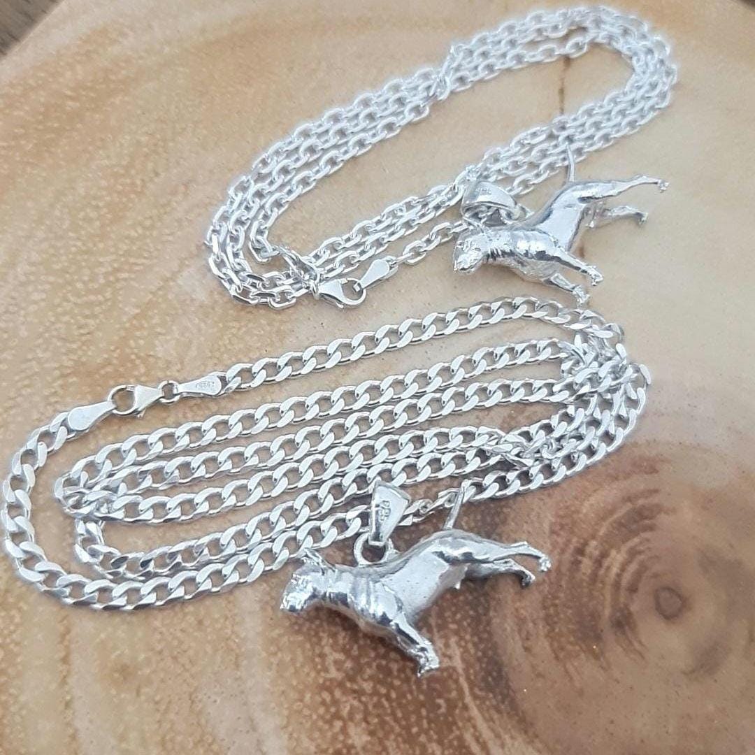 English bull Terrier figurine Pendant  anatomically accurate - Gift for bully Lovers-Solid Sterling Silver