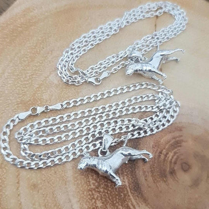 English bull Terrier figurine Pendant  anatomically accurate - Gift for bully Lovers-Solid Sterling Silver