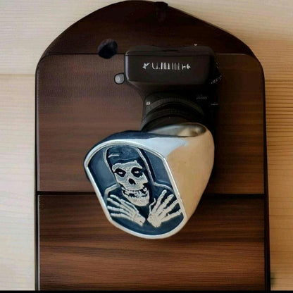 Handmade Sterling Silver Misfits Skull Ring: Punk Biker Jewelry