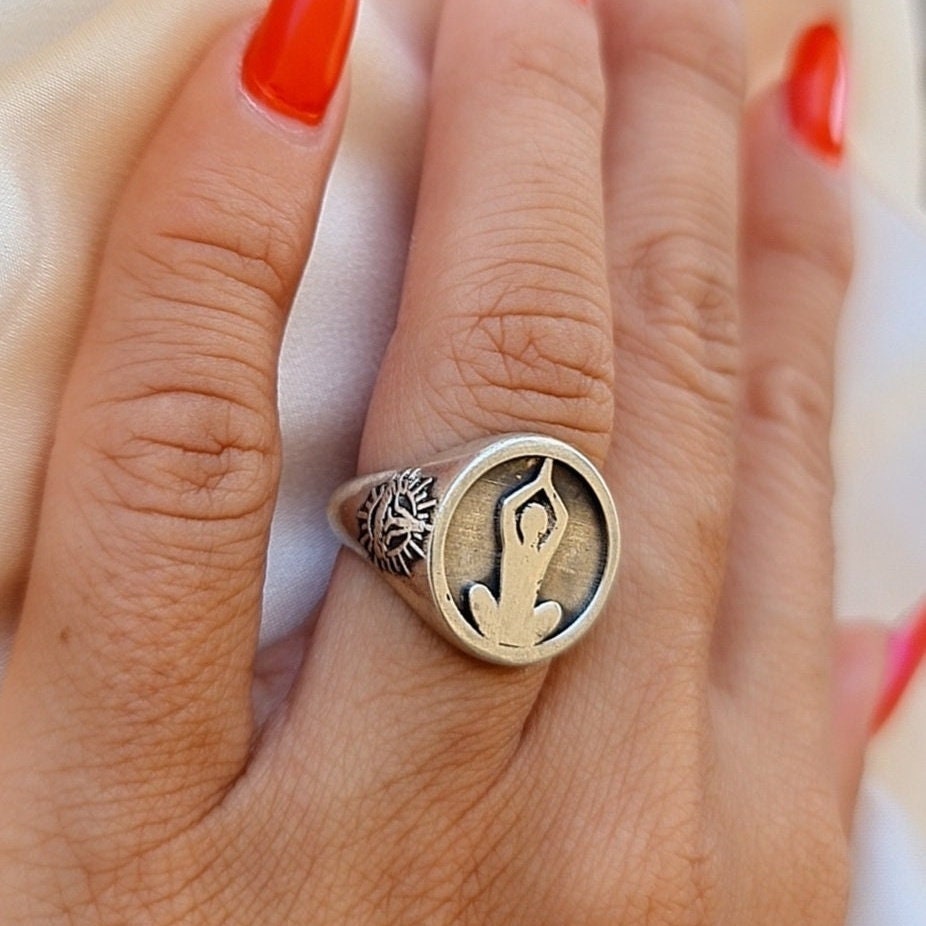 Meditation Om Ring -925  Sterling Silver - Unique Symbol Design -  Handmade