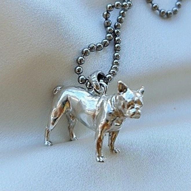 Handmade 925 Silver French Bulldog Pendant Necklace: Dog Lover Gift