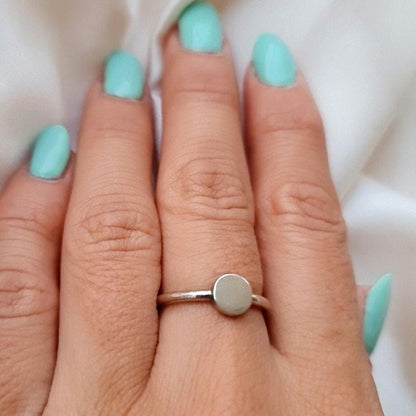 Handmade Sterling Silver Circle Ring: Minimalist Geometric Jewelry