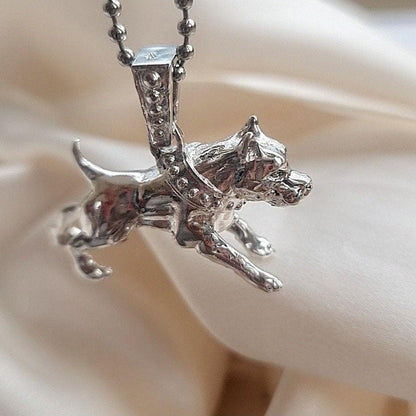 Handmade Sterling Silver American Pit Bull Pendant: Dog Lover Gift