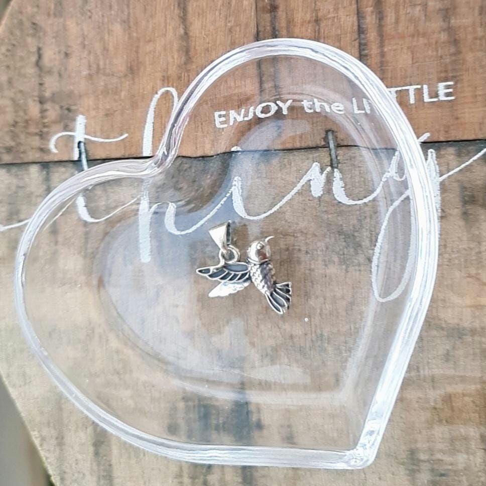 Sterling Silver Hummingbird Pendant: Symbol of Joy & Love